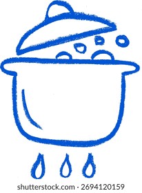 Kochen Symbol Crayon Kreide Zeichnung Doodle Vektor