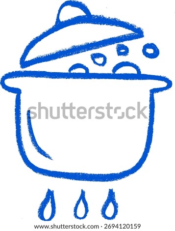 Boiling Icon Crayon Chalk Drawing Doodle Vector