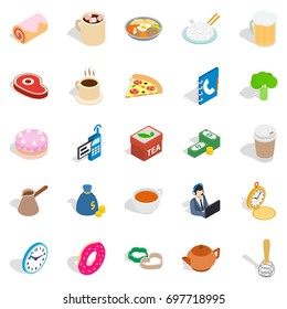 Boiling icons set. Isometric set of 25 boiling vector icons for web isolated on white background