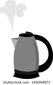 Caldera hirviendo, ilustración, vector sobre fondo blanco.
