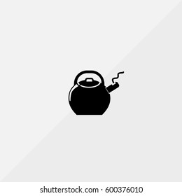 Boiling Kettle Vector Icon, The symbol of teapot with hot water. Simple, modern flat vector illustration for mobile app, website or desktop app     