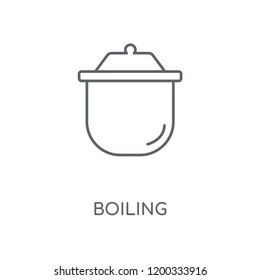 Boiling linear icon. Boiling concept stroke symbol design. Thin graphic elements vector illustration, outline pattern on a white background, eps 10.