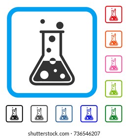 Boiling Liquid icon. Flat gray pictogram symbol inside a light blue rounded rectangular frame. Black, gray, green, blue, red, orange color variants of Boiling Liquid vector.
