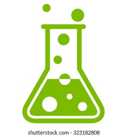 Boiling Liquid vector icon. Style is flat symbol, eco green color, rounded angles, white background.