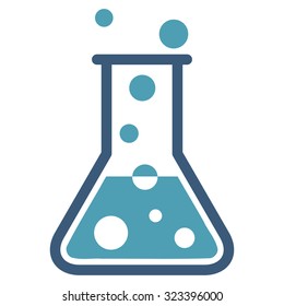 Boiling Liquid vector icon. Style is bicolor flat symbol, cyan and blue colors, rounded angles, white background.