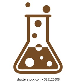 Boiling Liquid vector icon. Style is flat symbol, brown color, rounded angles, white background.