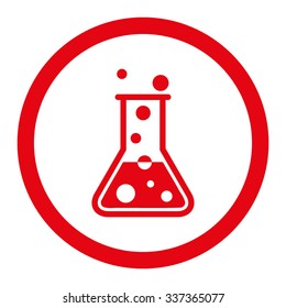 Boiling Liquid vector icon. Style is flat rounded symbol, red color, rounded angles, white background.