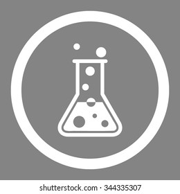 Boiling Liquid vector icon. Style is flat rounded symbol, white color, rounded angles, gray background.