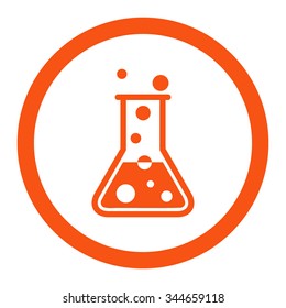 Boiling Liquid vector icon. Style is flat rounded symbol, orange color, rounded angles, white background.