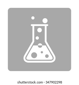 Boiling Liquid vector icon. Style is flat rounded square button, white and silver colors, white background.