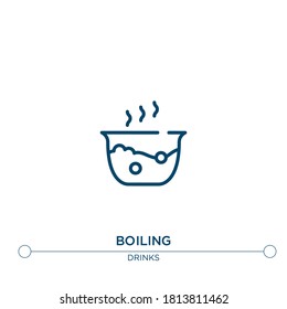 boiling outline vector icon. simple element illustration. boiling outline icon from editable drinks concept. can be used for web and mobile
