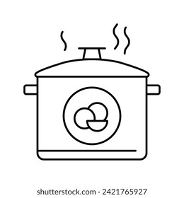 boiling peas line icon vector. boiling peas sign. isolated contour symbol black illustration