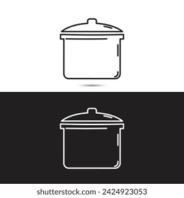 Boiling pot cooking icon vector design concept