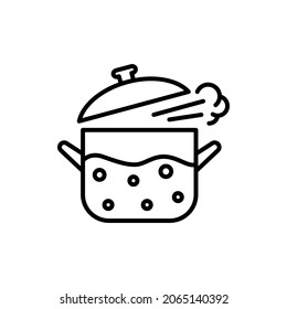 Boiling pot icon editable stroke