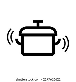 Boiling pot icon. Vibrating pot icon. Vector.