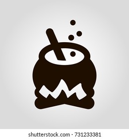 Boiling pot isolated flat vector icon
