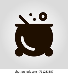 Boiling pot isolated flat vector icon