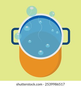 boiling pot kitchen vector illustration