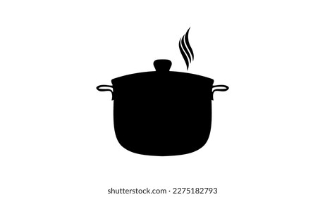 Boiling pot silhouette, high quality vector