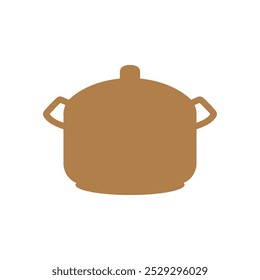 Boiling pot silhouette icon. Cooking ware flat design