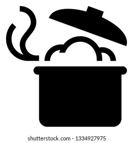 Boiling Pot With Steam Icon