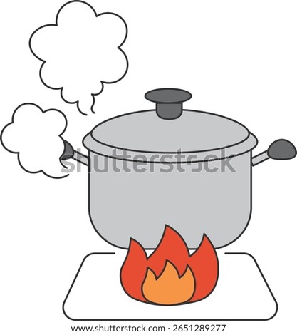Boiling Pot with Steam Illustration

