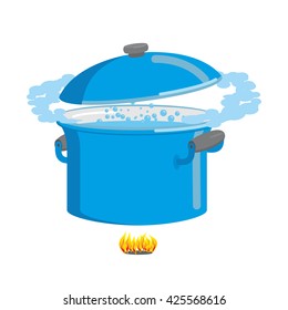 Boiling pot of water. Cookware for cooking
