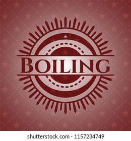 Boiling retro style red emblem