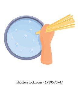 Das Spaghetti-Symbol zu kochen. Cartoon von siedenden Spaghetti-Vektorsymbol für Webdesign einzeln auf weißem Hintergrund