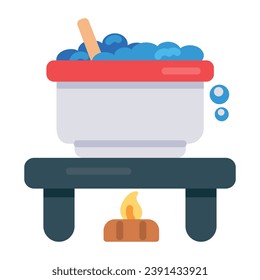 Boiling temperature flat icon design