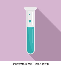 Boiling test tube icon. Flat illustration of boiling test tube vector icon for web design