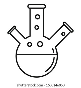 Boiling triple flask icon. Outline boiling triple flask vector icon for web design isolated on white background