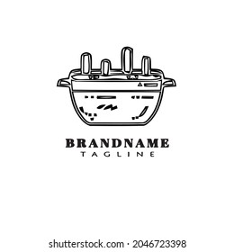 boiling water logo cartoon icon design template black modern isolated cute illustration