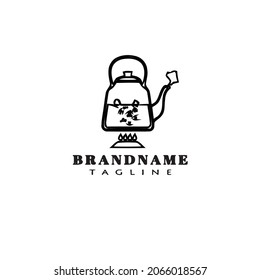 boiling water logo cartoon icon design template black modern isolated illustration