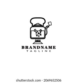 boiling water logo cartoon icon design template black modern isolated vector illustration