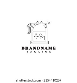 boiling water logo cartoon icon design template black modern isolated vector simple