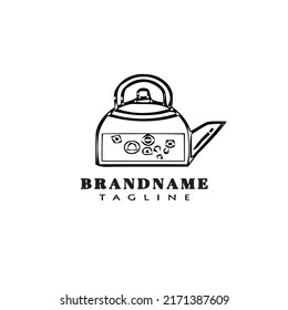boiling water logo cartoon icon design template black modern isolated vector simple