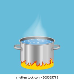 Similar Images, Stock Photos & Vectors of Boiling water in pan. Cooking ...