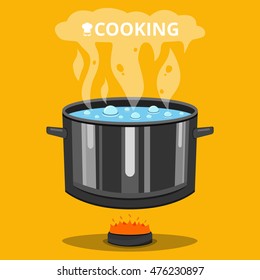 Similar Images, Stock Photos & Vectors of Boiling water in pan. Cooking ...