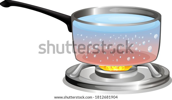 Boiling Water Pot Illustration Stock Vector (Royalty Free) 1812681904