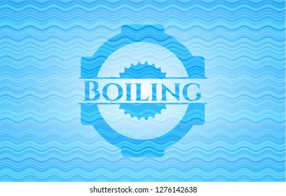 Boiling water style badge.