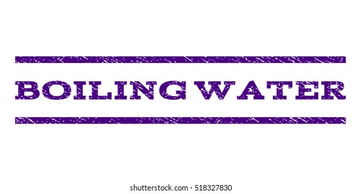 Boiling Water watermark stamp. Text caption between horizontal parallel lines with grunge design style. Rubber seal stamp with unclean texture.