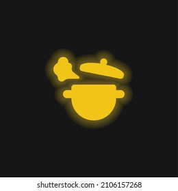 Boiling yellow glowing neon icon