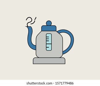 Boilor water for coffe market icon color