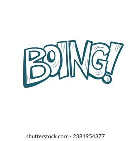 boing comic pop text emotional speech sound vector hand drawn doodle 