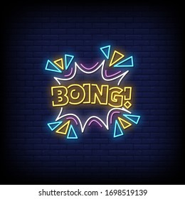 Boing Neon Signs Style Text Vector