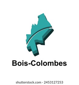 Bois Colombes City of France map vector illustration, vector template with outline graphic sketch design