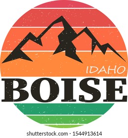 Boise City, Idaho, logo design. vector arts. Big logo with vintage letters with nice colored background