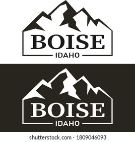 Boise City, Idaho, logo design. vector arts. Big logo with vintage letters with nice white background