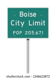 Boise City Limit road sign